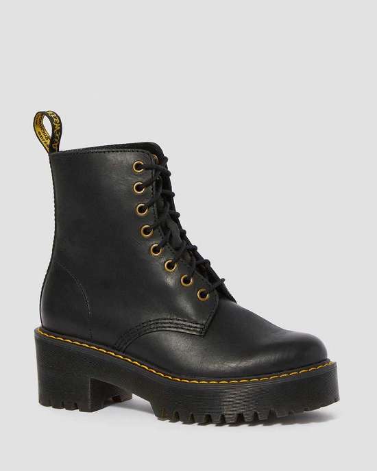 Botas De Tacon Dr. Martens Shriver Hi Mujer Negros MX-86297